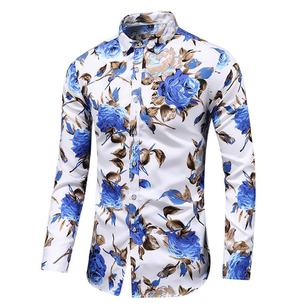 Camicia da uomo a fiori dal design romantico