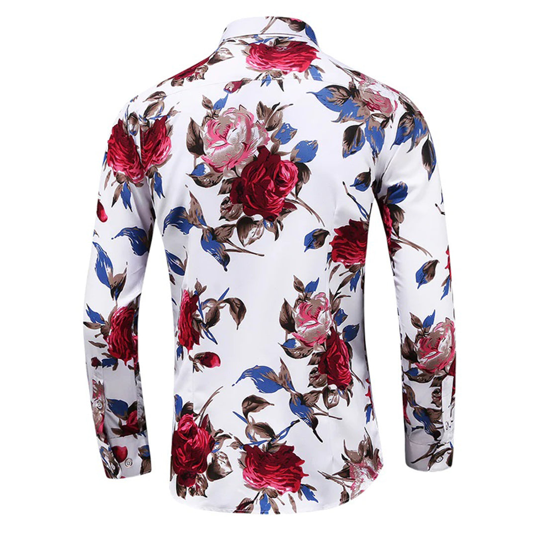 Camicia da uomo a fiori dal design romantico