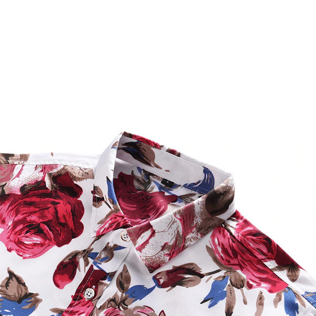 Camicia da uomo a fiori dal design romantico