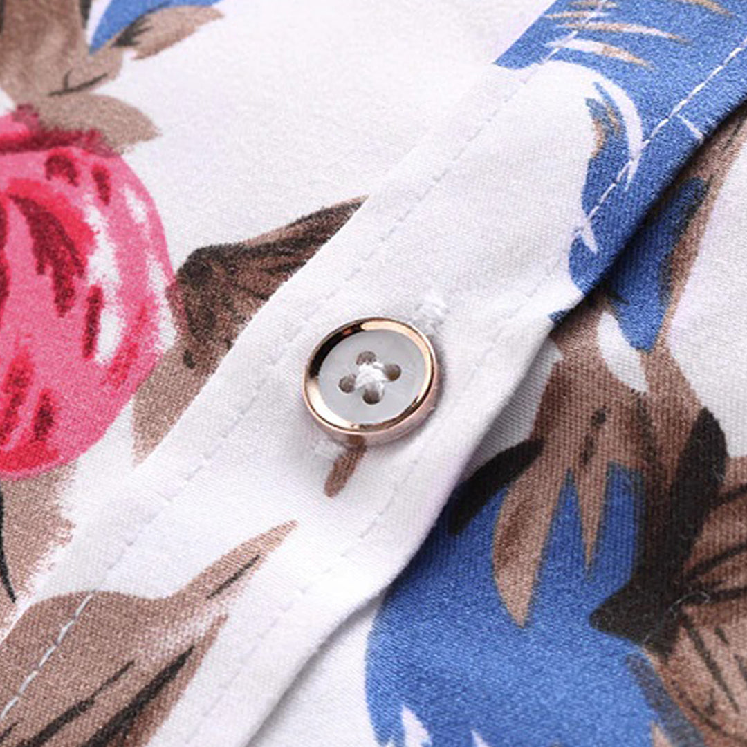 Camicia da uomo a fiori dal design romantico