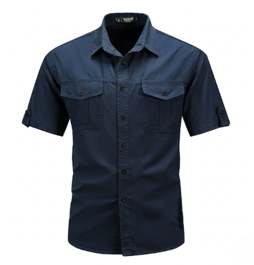 Camicia da uomo a maniche corte con allacciatura a bottoni