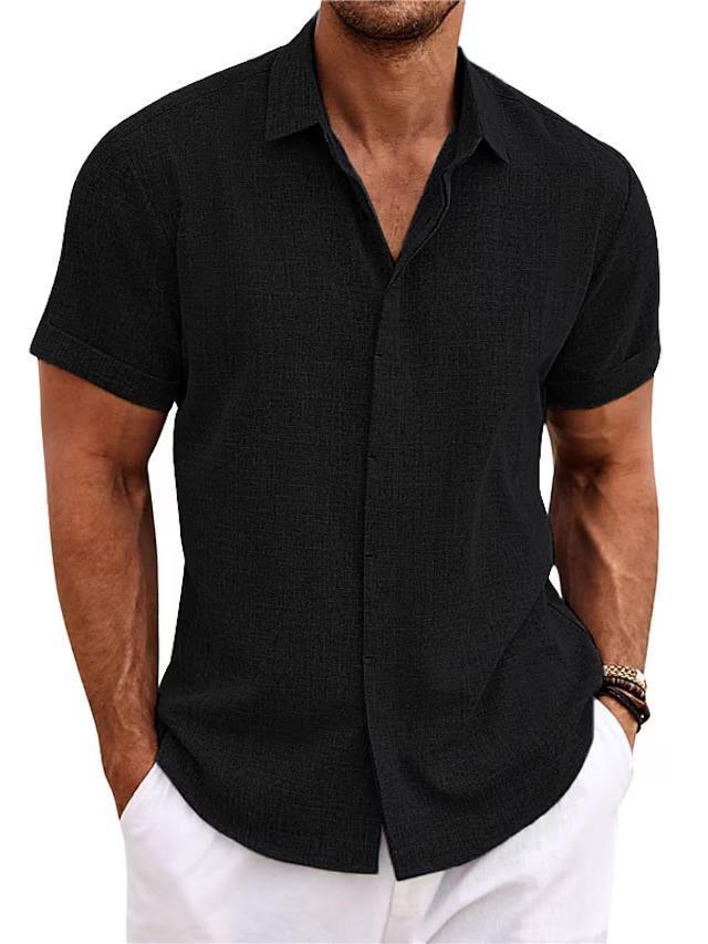 Camicia da uomo a maniche corte versatile per il tempo libero e l'estate