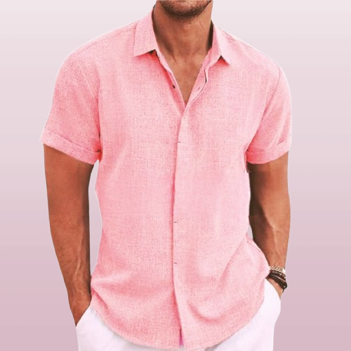 Camicia da uomo a maniche corte versatile per il tempo libero e l'estate