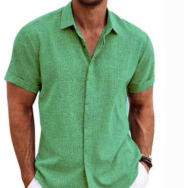 Camicia da uomo a maniche corte versatile per il tempo libero e l'estate