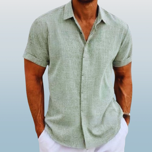 Camicia da uomo a maniche corte versatile per il tempo libero e l'estate