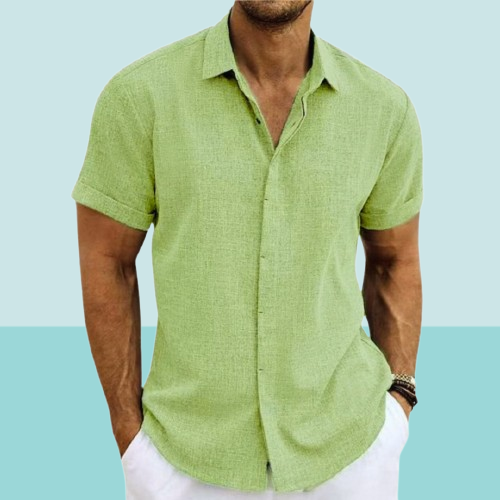 Camicia da uomo a maniche corte versatile per il tempo libero e l'estate