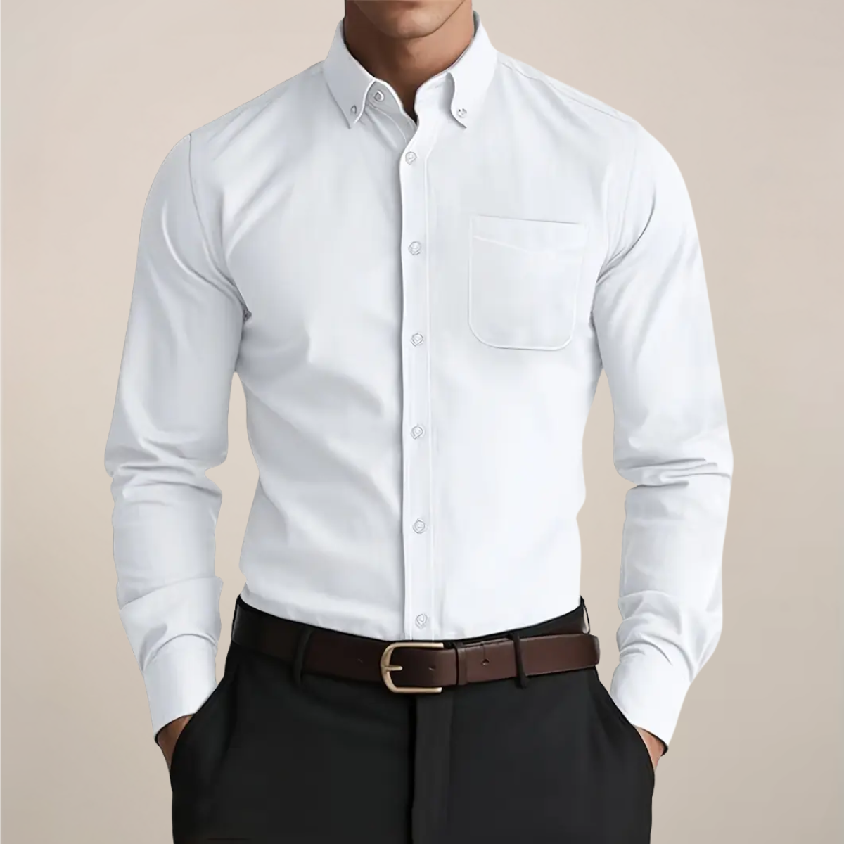Camicia da uomo a maniche lunghe button-down