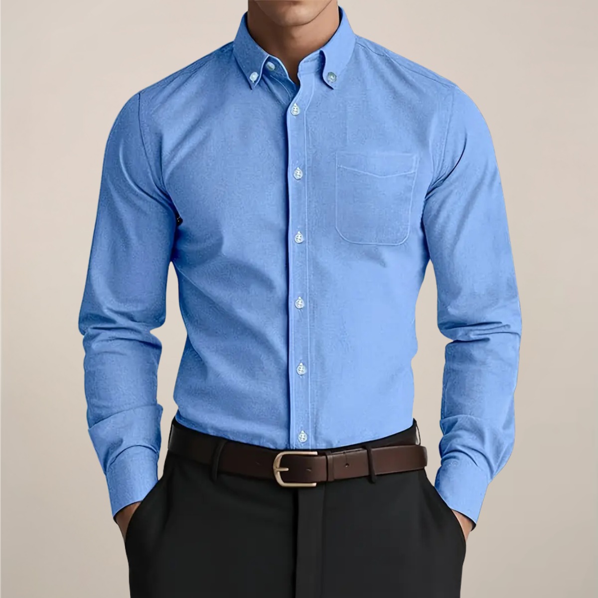 Camicia da uomo a maniche lunghe button-down