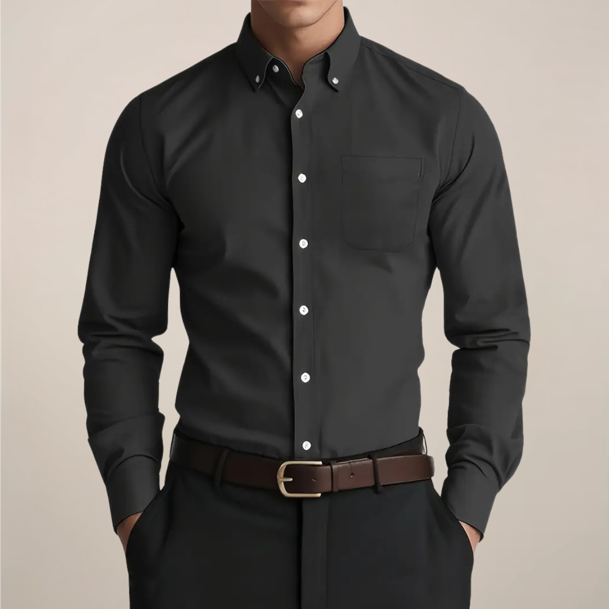 Camicia da uomo a maniche lunghe button-down