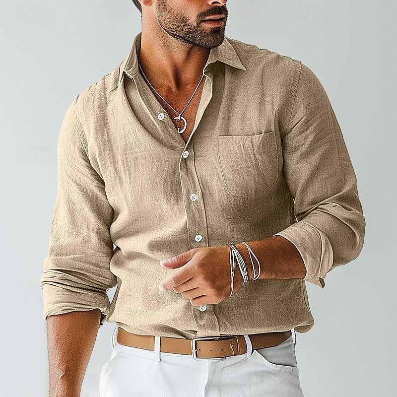 Camicia da uomo a maniche lunghe con bottoni