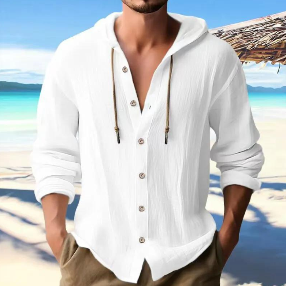 Camicia da Uomo con Cappuccio e Bottoni