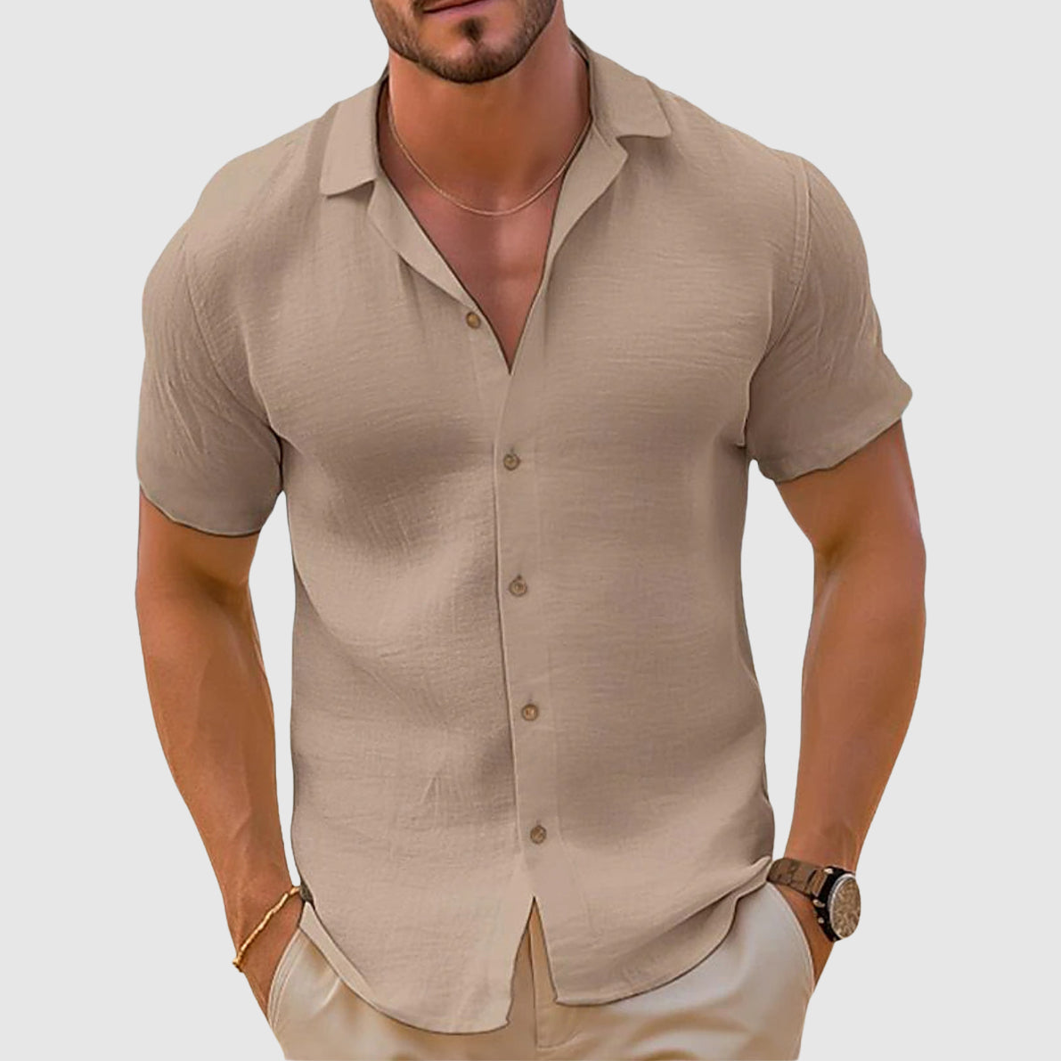 Camicia da Uomo con Colletto Camp