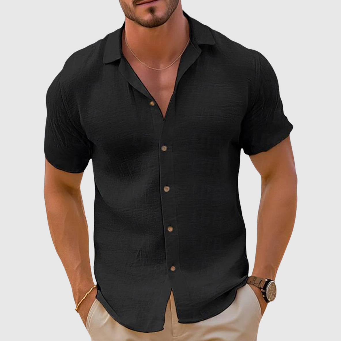 Camicia da Uomo con Colletto Camp