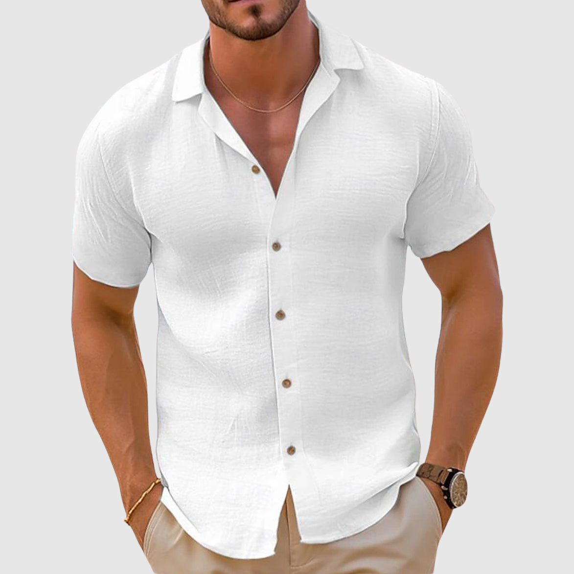 Camicia da Uomo con Colletto Camp