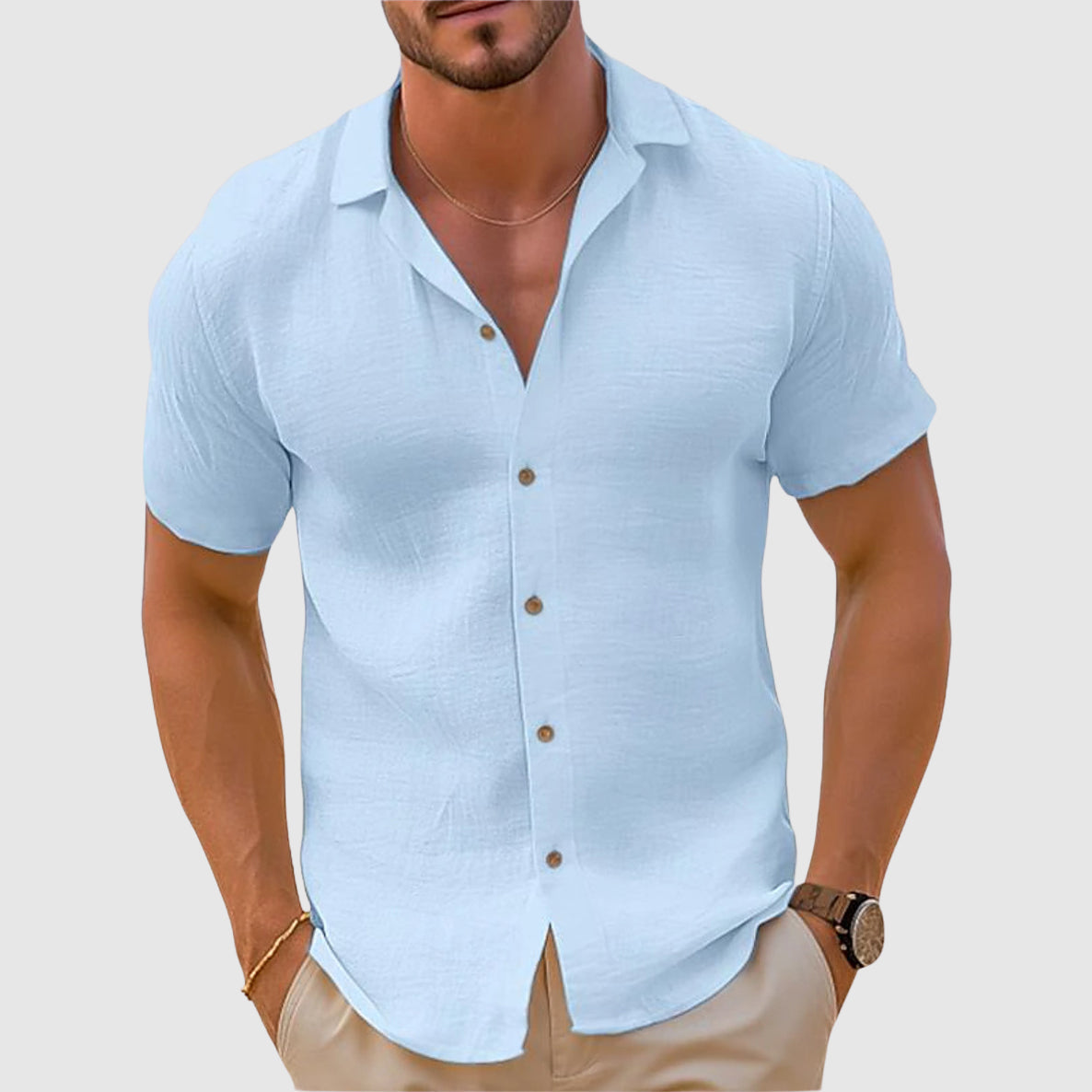 Camicia da Uomo con Colletto Camp