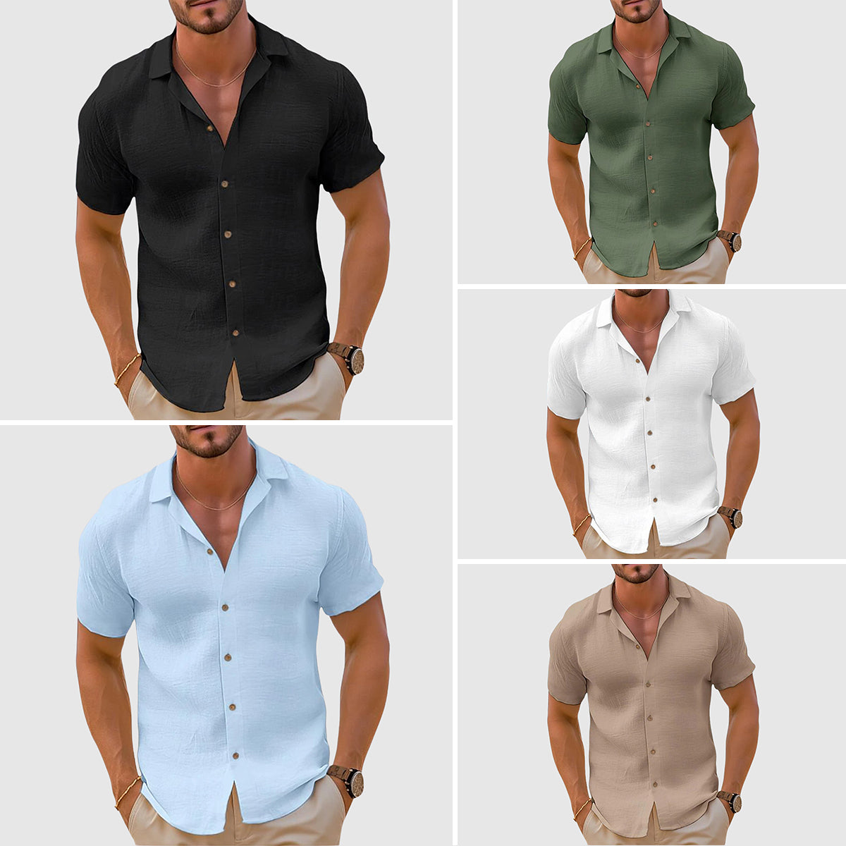 Camicia da Uomo con Colletto Camp