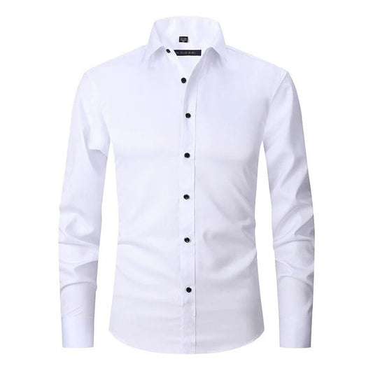 Camicia da uomo elegante e no stiro con bottoni