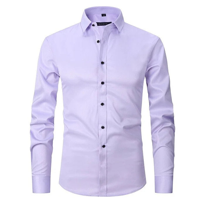 Camicia da uomo elegante e no stiro con bottoni