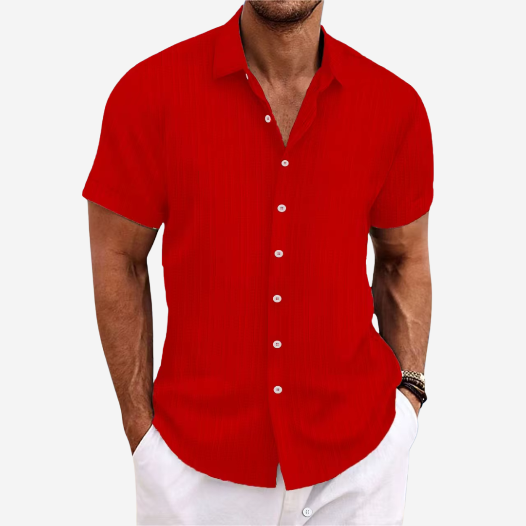 Camicia da uomo traspirante e strutturata con bottoni