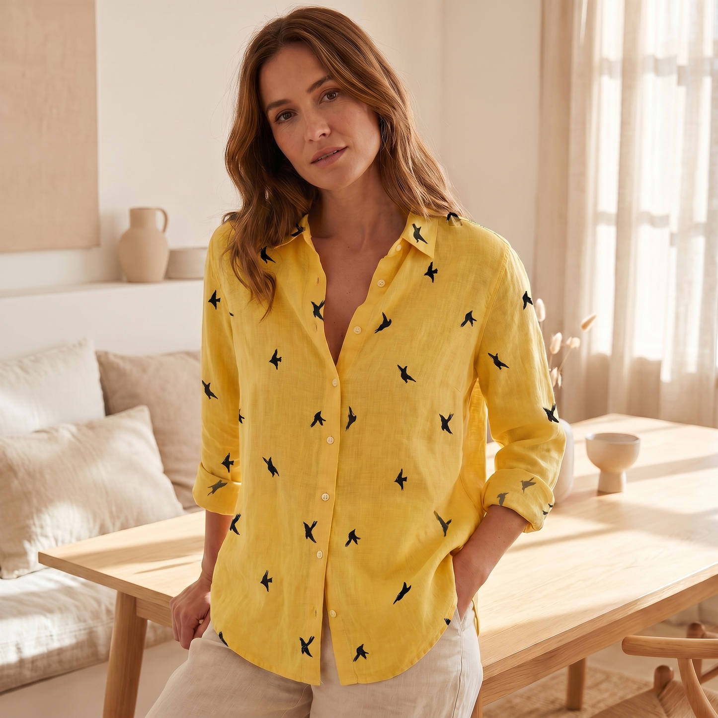 Camicia Elegante in Tessuto da Donna | Top Versatile da Mattina a Sera