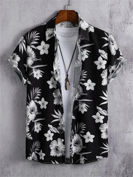 Camicia hawaiana con dinamica fantasia floreale 3D per giornate di relax
