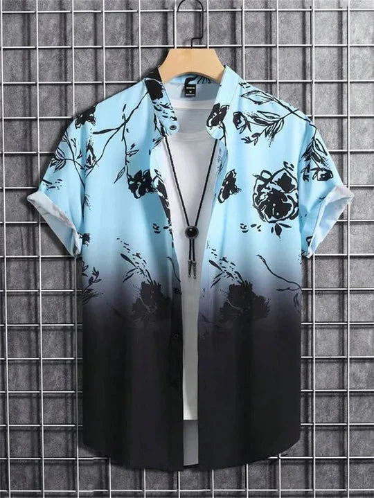 Camicia hawaiana con dinamica fantasia floreale 3D per giornate di relax