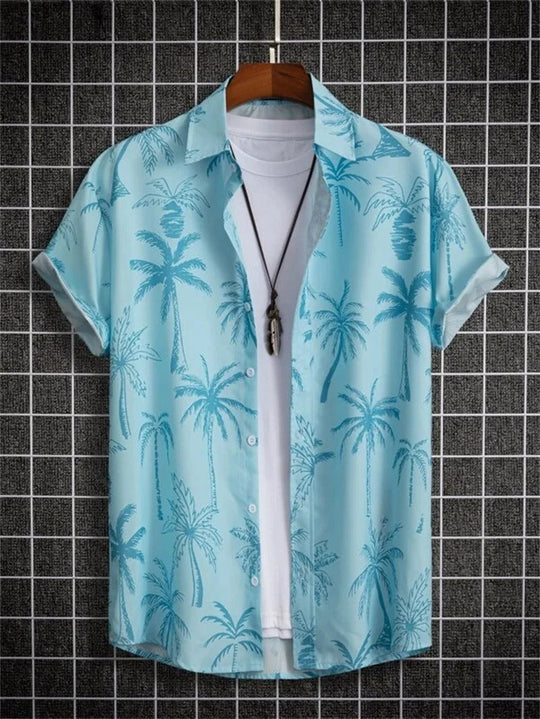 Camicia hawaiana con dinamica fantasia floreale 3D per giornate di relax