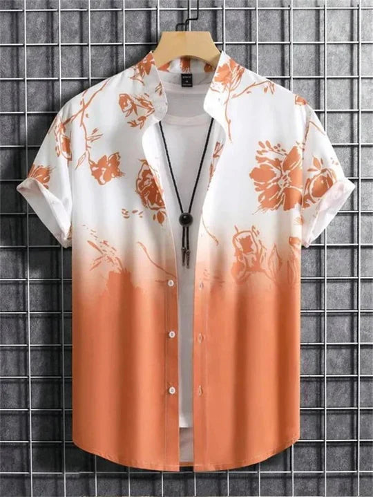 Camicia hawaiana con dinamica fantasia floreale 3D per giornate di relax