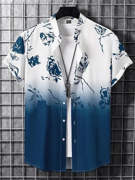 Camicia hawaiana con dinamica fantasia floreale 3D per giornate di relax
