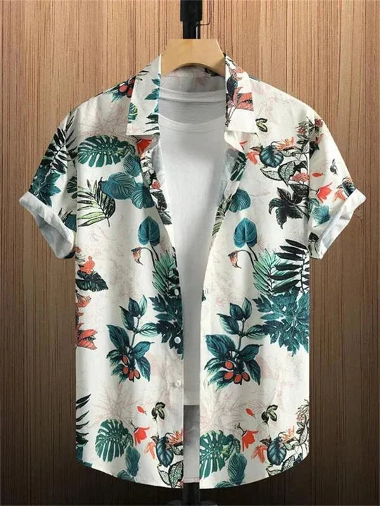 Camicia hawaiana con dinamica fantasia floreale 3D per giornate di relax
