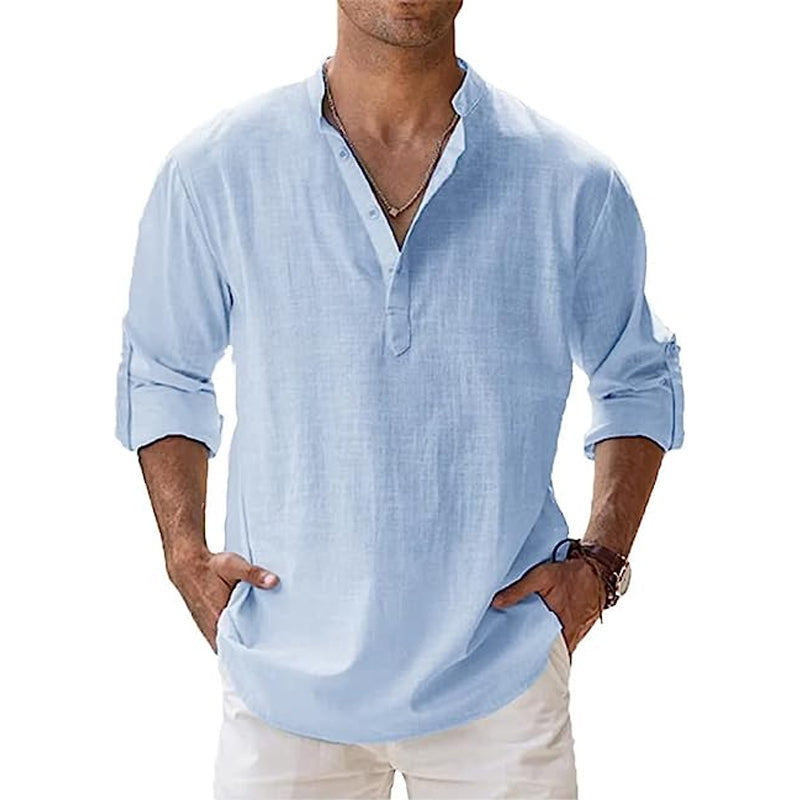 Camicia Henley da Uomo - Camicia Estiva Leggera per il Massimo Comfort