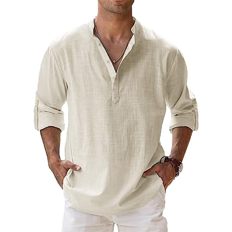 Camicia Henley da Uomo - Camicia Estiva Leggera per il Massimo Comfort