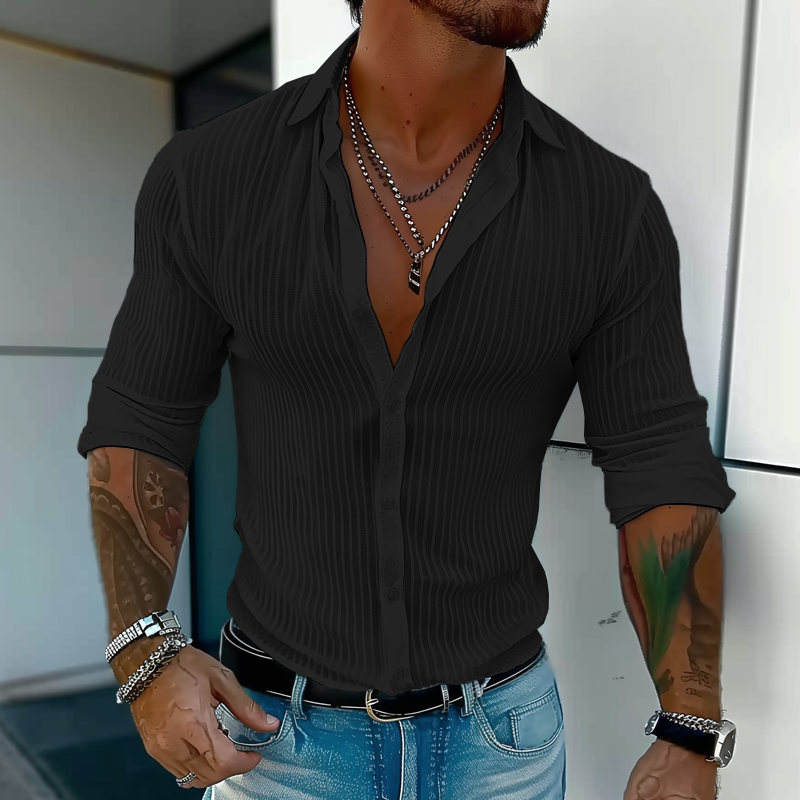 Camicia strutturata da uomo Slim Fit