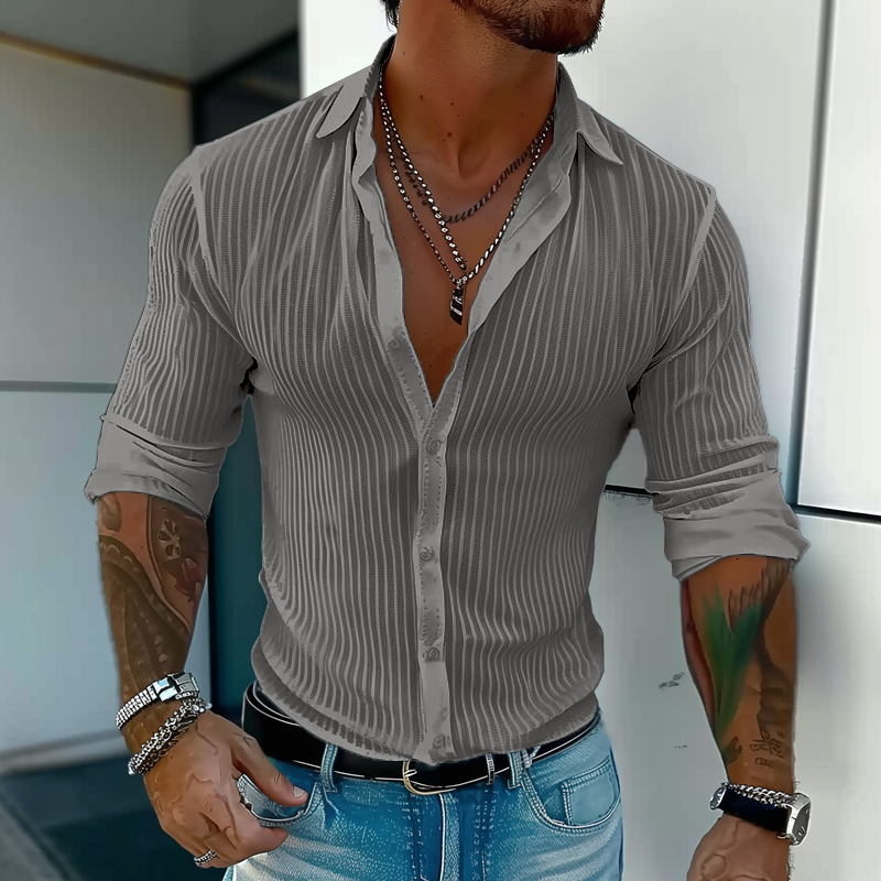 Camicia strutturata da uomo Slim Fit