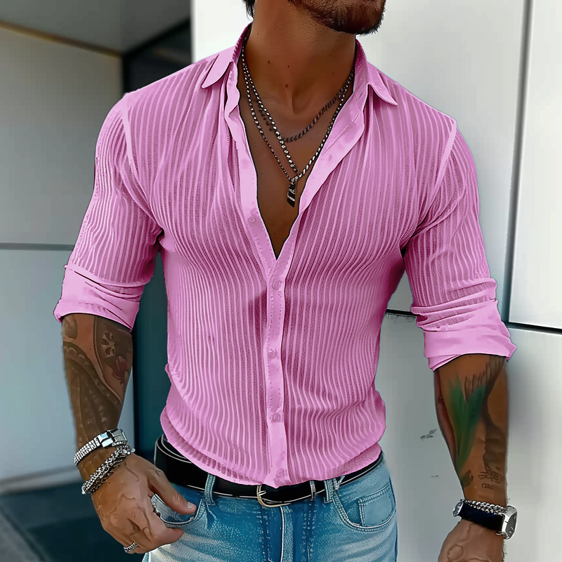Camicia strutturata da uomo Slim Fit