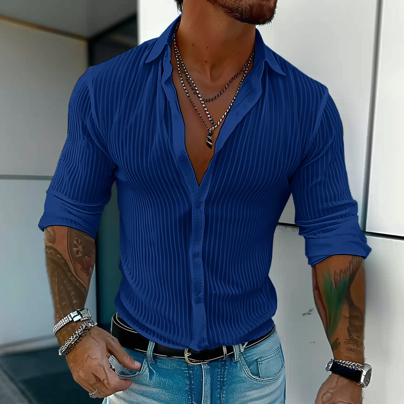 Camicia strutturata da uomo Slim Fit