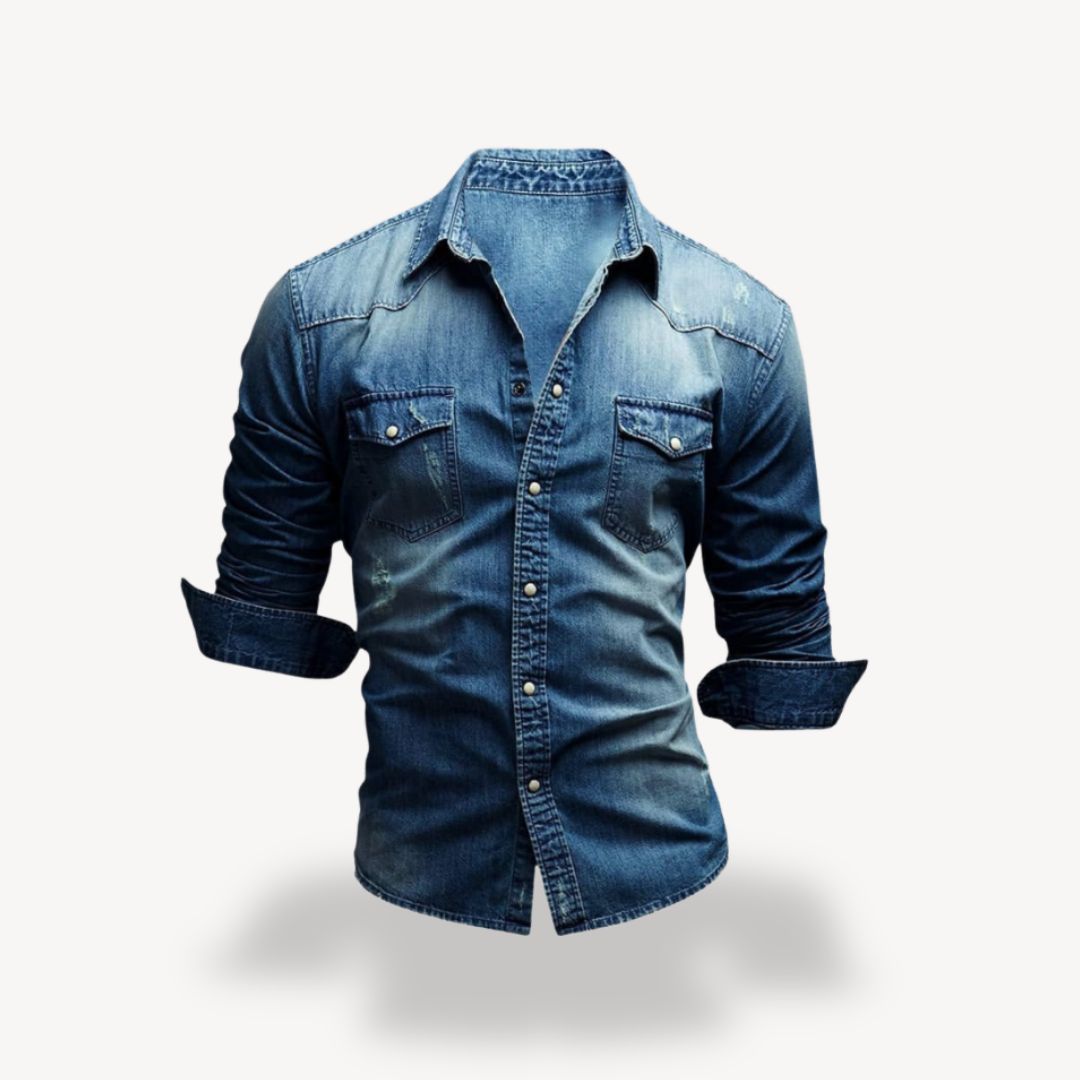 Camicia western classica con bottoni a pressione