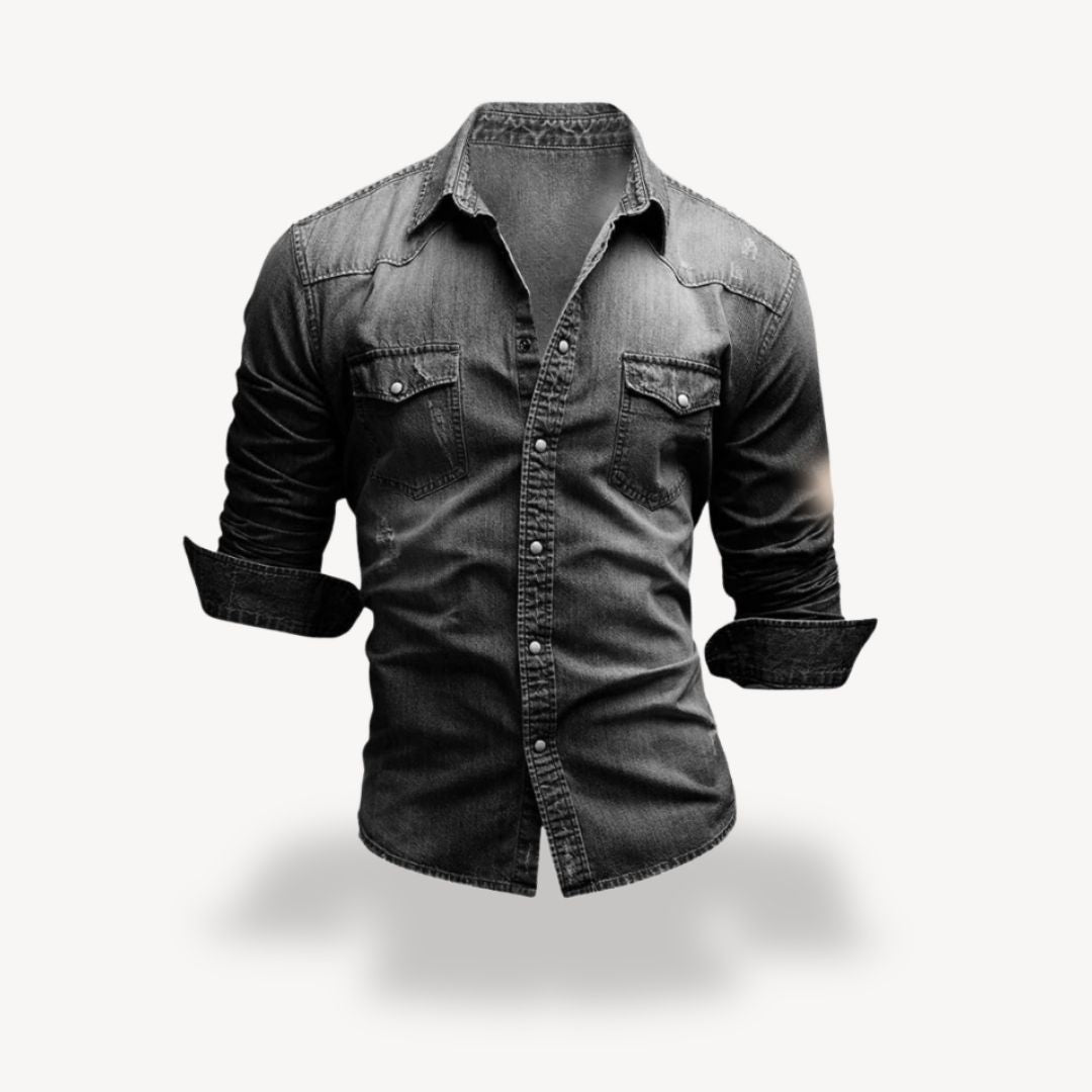 Camicia western classica con bottoni a pressione