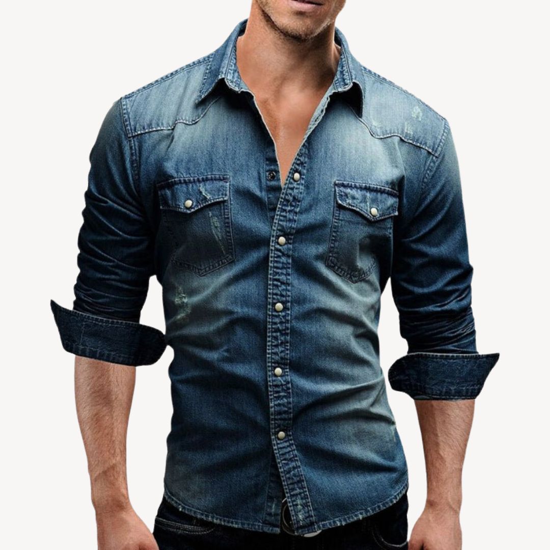 Camicia western classica con bottoni a pressione