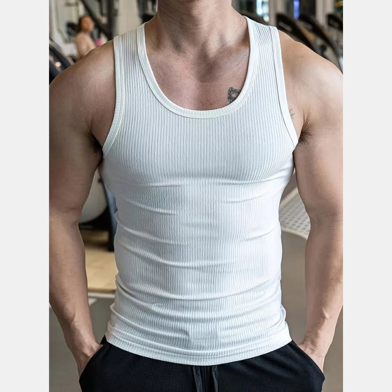 Canotta sportiva a costine vestibilità Slim Fit