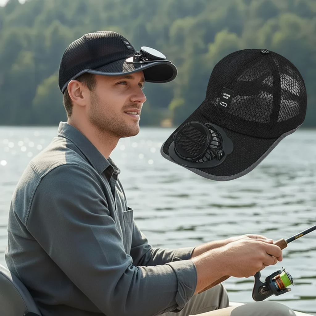Cappello da Outdoor Elegante con Ventola 2 in 1