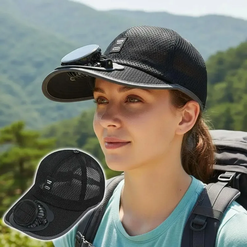 Cappello da Outdoor Elegante con Ventola 2 in 1