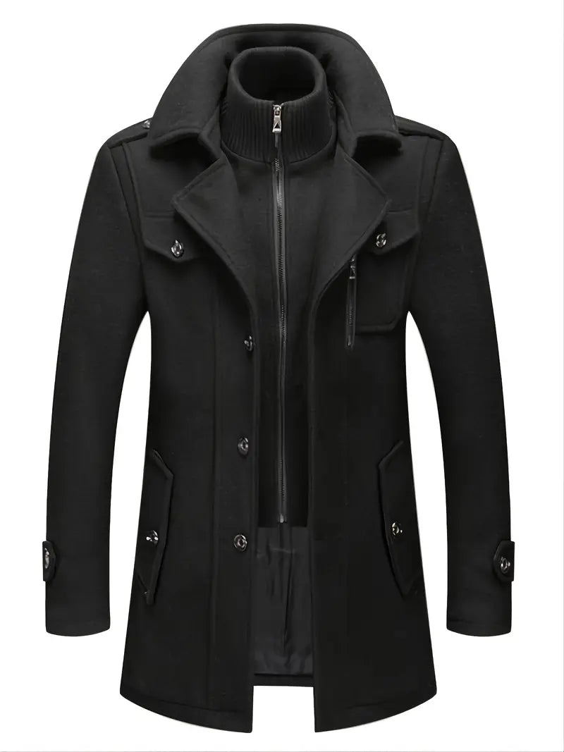 Cappotto Corto da Uomo in Stile Militare Doppio Petto