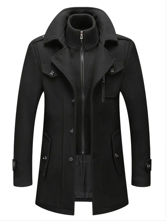 Cappotto Corto da Uomo in Stile Militare Doppio Petto