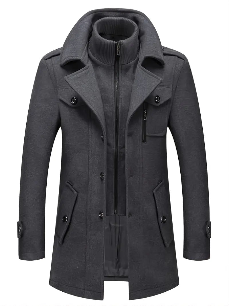 Cappotto Corto da Uomo in Stile Militare Doppio Petto