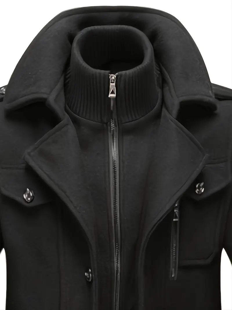 Cappotto Corto da Uomo in Stile Militare Doppio Petto