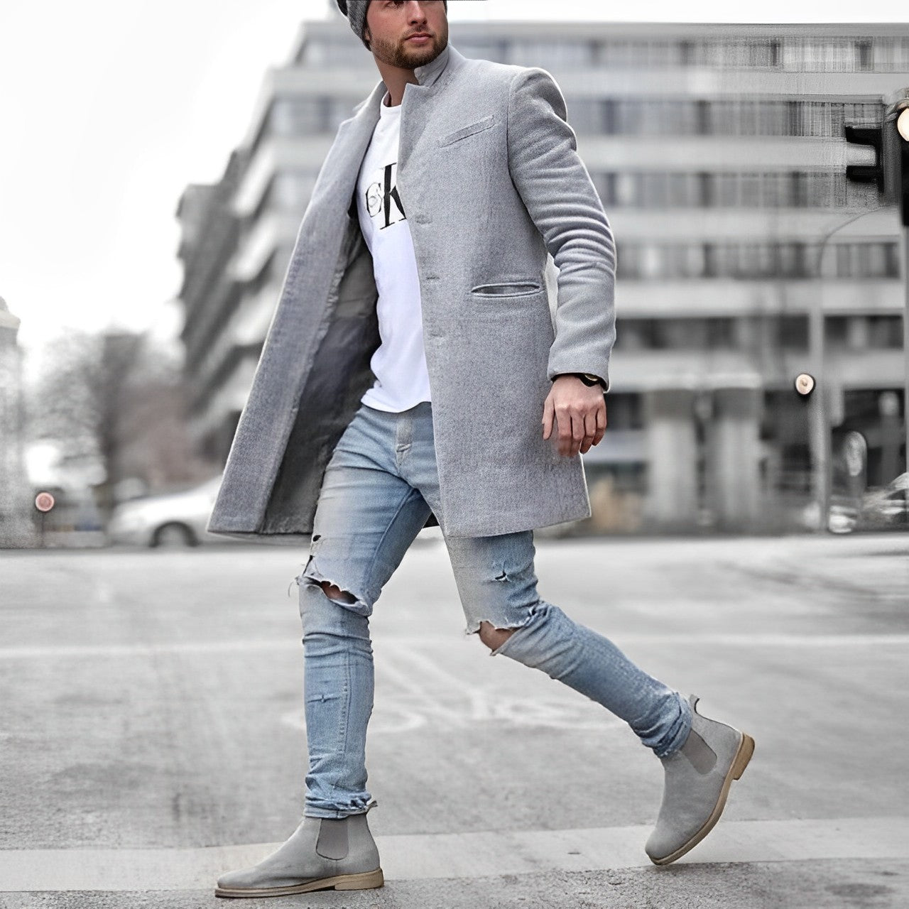 Cappotto corto da uomo slim fit