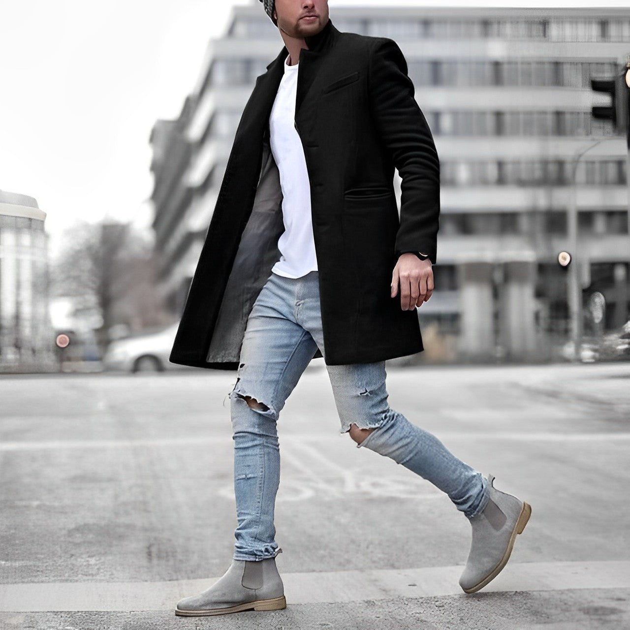 Cappotto corto da uomo slim fit
