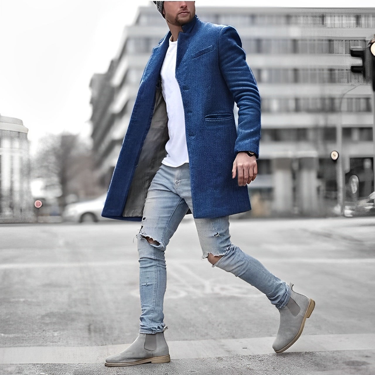 Cappotto corto da uomo slim fit