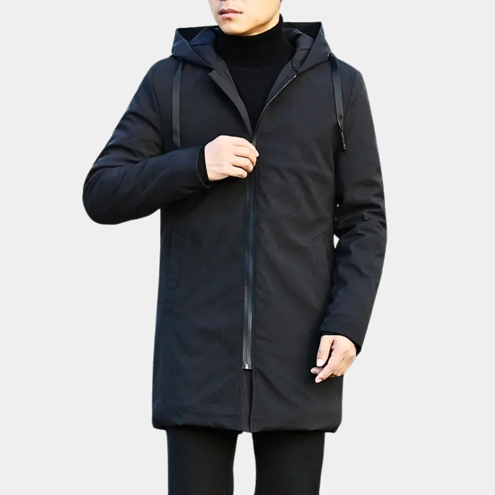 Cappotto corto da uomo trapuntato con cappuccio